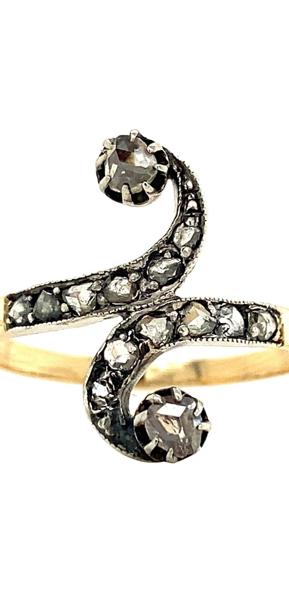 Vintage 14K Gold Ring with Rose Cut Diamond
